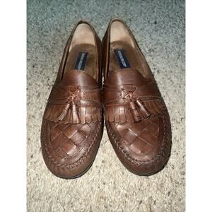 GIORGIO‎ BRUTINI BROWN LEATHER TASSELED LOAFERS SHOES MENS SIZE 12 M
